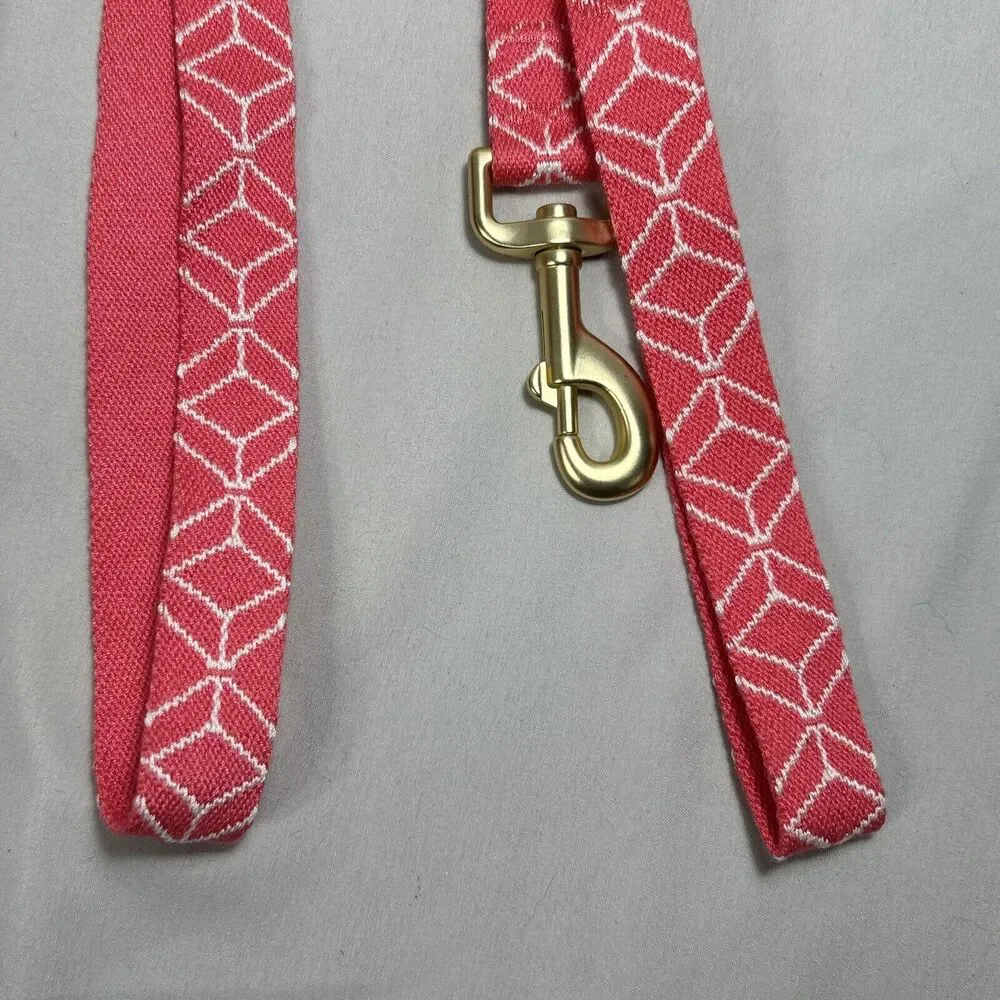 Top Paw Geometric Coral Red 4 Foot Dog Leash NWOT Gold Snap